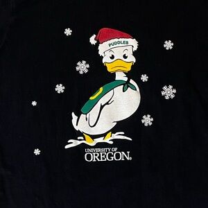 Russell University of Oregon Retro Santa Duck Raw Edge Short Sleeve Tee Large
